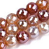 Electroplate Natural Agate Beads Strands G-T131-55-02-1