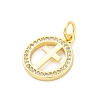 Brass Micro Pave Cubic Zirconia Pendants KK-D325-60G-01-2