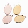 304 Stainless Steel Pendant Cabochon Settings STAS-H378-06-1