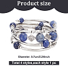 4Pcs 4 Style Natural Mixed Gemstone Round Beaded Wrap Bracelet Set BJEW-AN0001-35-2