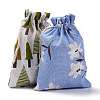 Polycotton(Polyester Cotton) Packing Pouches Drawstring Bags ABAG-T007-02-2