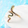 Brass Micro Pave Cubic Zirconia Cuff Rings RJEW-S044-049-2