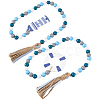 2Pcs 2 Styles Wood Beaded Hanging Ornaments HJEW-GF0001-56B-6
