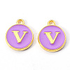 Golden Plated Alloy Enamel Charms X-ENAM-S118-10V-1