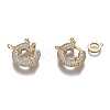 Brass Micro Pave Clear Cubic Zirconia Spring Ring Clasps ZIRC-F120-013G-2