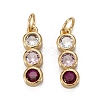 Brass Cubic Zirconia Pendants ZIRC-C024-15G-1