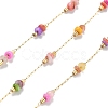Shell & 304 Stainless Steel Oval Beads Link Chains CHS-K021-09G-02-1