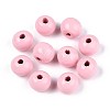 Spray Painted Round Natural Schima Wood Beads WOOD-A018-8mm-05-1