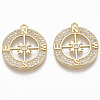 Brass Micro Pave Cubic Zirconia Pendants KK-R130-016G-NF-1