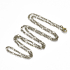 Brass Coated Iron Figaro Chain Necklace Making MAK-T006-03AB-1