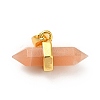 Natural Sunstone Double Terminal Pointed Pendants G-P481-01G-01-2