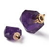 Hexagon Natural Amethyst Perfume Bottle Pendants G-H241-03A-G-3