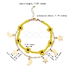 Glass Seed Braided Flower Multi-strand Bracelet BJEW-SW00069-01-7