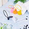 50Pcs 5 Colors Flat Round Plastic Hang Tag Fasteners FIND-TA0010-02-7