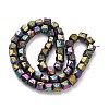 Electroplated Natural Lava Rock Beads Strands G-A256-D01-01H-3