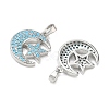 Brass Rhinestone Pendants RB-CBA6BF7-01P-2