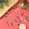 Christmas Theme Tibetan Style Alloy Dangle Earrings with Brass Pins EJEW-JE05307-4