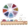 Multicolor 6/0 Transparent Glass Seed Beads Diameter 4mm Loose Beads for Jewelry Making SEED-PH0001-16-3