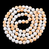 Two Tone Opaque Baking Paint Glass Beads Strands DGLA-Q027-8mm-01-2