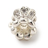 Flower Brass Micro Pave Cubic Zirconia Tube Bails KK-C072-05A-S-2