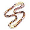 Plastic Imitation Pearl & Glass Round Beaded Long Necklaces for Women NJEW-A045-06-2