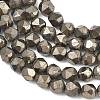 Natural Gold Pyrite/Golden Pyrite Beads Strands G-G458-I01-8mm-4