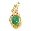Brass Micro Pave Clear Cubic Zirconia Open Back Bezel Pendant Cabochon Settings ZIRC-I049-09G-3