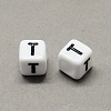 Large Hole Acrylic Letter European Beads SACR-Q103-7mm-01T-2