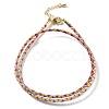 Polyester Cord Braided Necklace Makings MAK-L043-03G-24-1