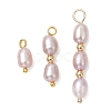 3Pcs 3 Styles Natural Cultured Freshwater Pearl Rice Pendants PALLOY-JF04819-1