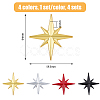 4Pcs 4 Colors 3D Zinc Alloy Car Decoration Stickers STIC-FH0001-13-2