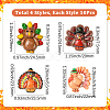 40Pcs 4 Styles Thanksgiving Resin Cabochons RESI-SC0036-39-2