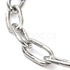 Tarnish Resistant 304 Stainless Steel Paperclip Chain Bracelets BJEW-M308-01P-2