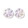 UV Plating Opaque Acrylic Beads X-OACR-P010-02-3