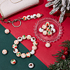 30Pcs 3 Styles Round with Christmas Theme Pattern Silicone Focal Beads SIL-SC0002-97A-4
