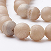 Electroplate Natural Druzy Geode Weathered Agate Beads Strands G-S284-8mm-09-3