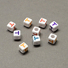 Large Hole Colorful Acrylic Letter European Beads SACR-Q104-02T-1