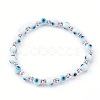 Handmade Round Evil Eye Lampwork Beaded Stretch Bracelets BJEW-JB05974-03-1