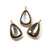 Natural Black Lip Shell Pendants STAS-F318-15G-1