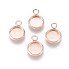 201 Stainless Steel Pendant Cabochon Settings STAS-F191-14RG-A-2