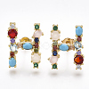 (Jewelry Parties Factory Sale)Brass Micro Pave Cubic Zirconia Ear Studs EJEW-S201-41H-2