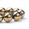 Non-magnetic Synthetic Hematite Beads Strands G-S096-4mm-8-2