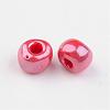6/0 Opaque Colors Lustered Round Glass Seed Beads X-SEED-A012-4mm-125B-2