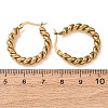 Iron Plating(IP) 304 Stainless Steel Twist Rope Hoop Earrings for Women Hand Polished X-EJEW-G298-07B-G-3