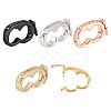 4Pcs 4 Styles Brass Micro Pave Clear Cubic Zirconia Twister Clasps ZIRC-DR0001-03-1
