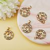 5Pcs Brass Micro Pave Clear Cubic Zirconia Pendants KK-SZ0005-50-3