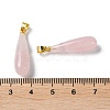 Natural Rose Quartz Teardrop Pendants G-Q005-03G-08-3