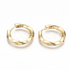 Brass Huggie Hoop Earrings X-KK-T062-45G-NF-2