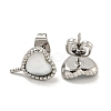Brass with Shell Stud Earring Findings KK-G490-04P-2