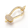 Brass Micro Pave Cubic Zirconia Lobster Claw Clasps ZIRC-S058-06G-1